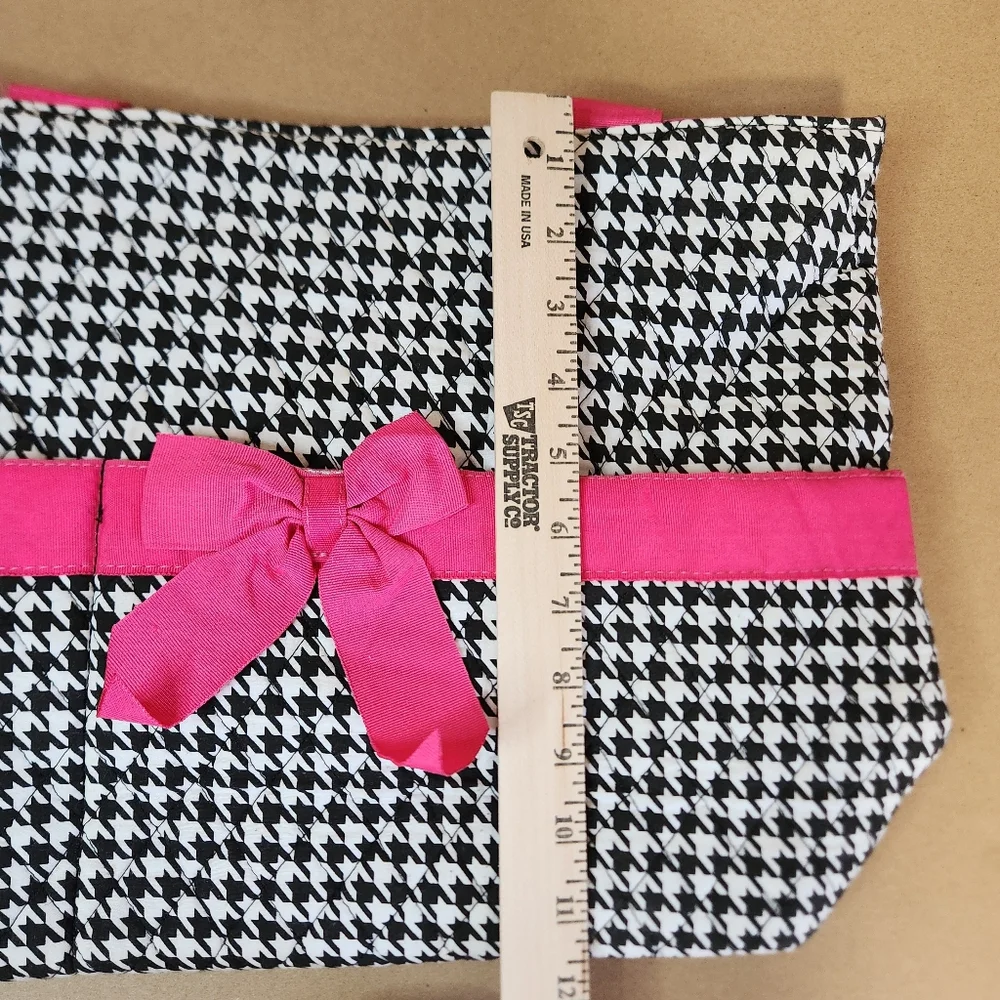 Bliss Pink and Black Houndstooth Tote
